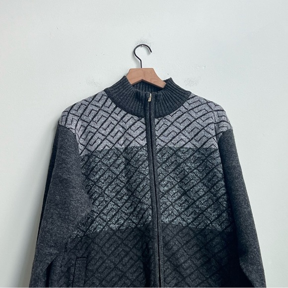 Gioberti Knitted Full Zip Block Design Cardigan Sweater Soft Brushed Flannel XL - Picture 3 of 13